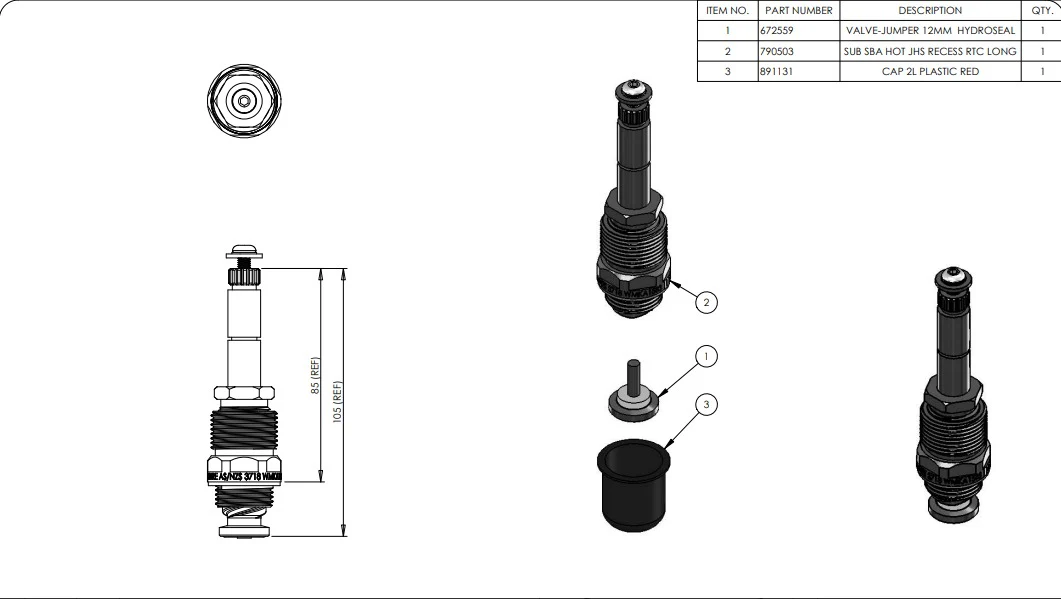 1/4 Turn Rising Jumper Valve Recess SBA - Image 2