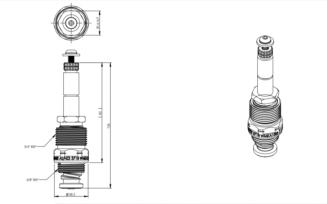 1/4 Turn Rising Jumper Valve Recess SBA - Image 3