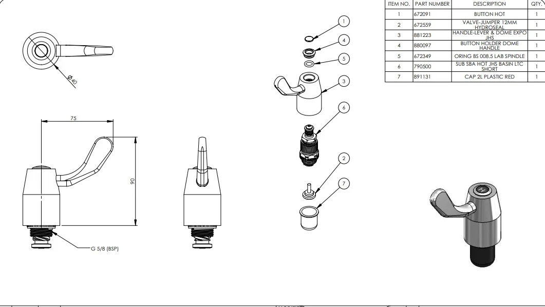 1/4 Turn Rising Jumper Valve Stuffing Box Assembly with Handle - Image 2