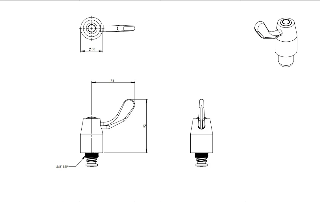 1/4 Turn Rising Jumper Valve Stuffing Box Assembly with Handle - Image 3