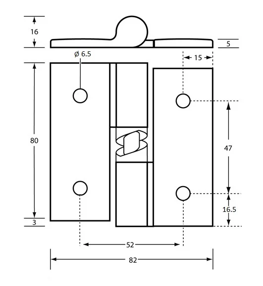 106B Gravity Hinge - Bolt Through - Image 2