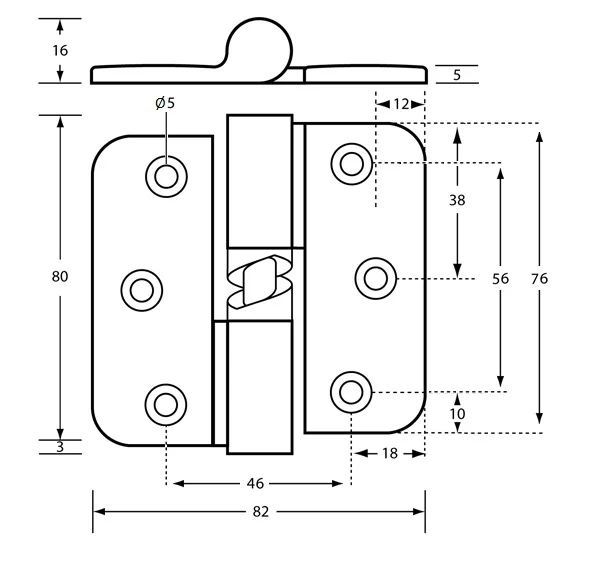106C Gravity Hinge - Satin Chrome Plate - Image 2