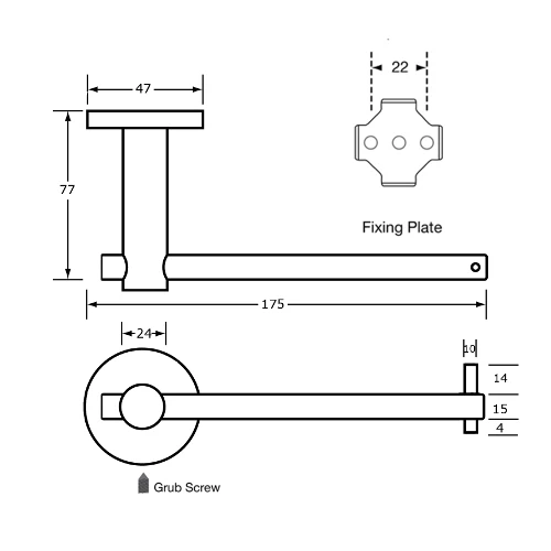 15mmØ Single Toilet Roll Holder in Satin Stainless Steel - Image 2