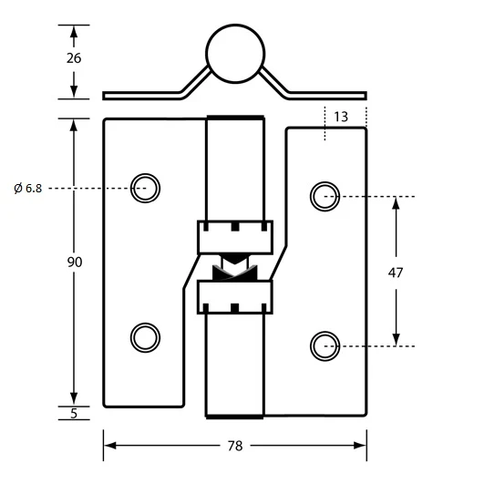 206B Gravity Hinge - Bolt Through - Image 2