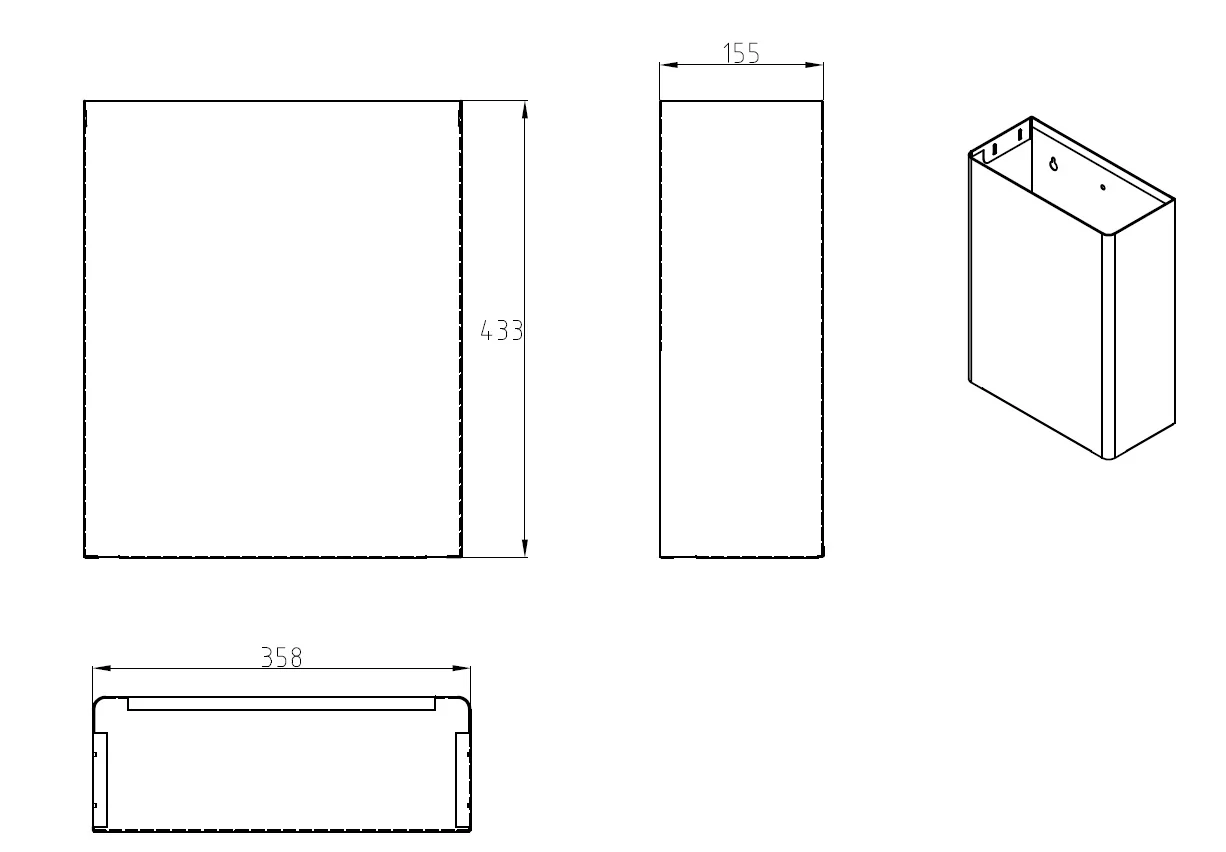 23L Wall Mount Waste Receptacle in Satin Stainless Steel - Image 2