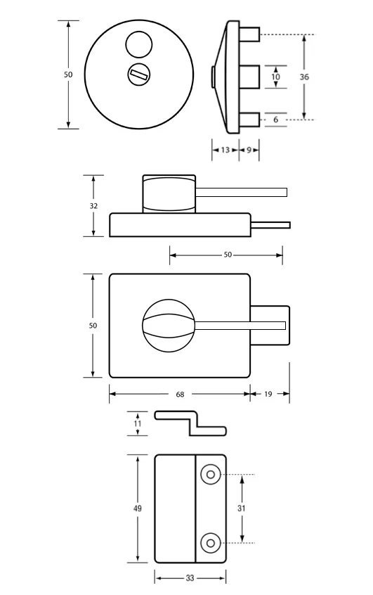 300 Ambulant Lock & Indicator Set - Concealed Fix - Image 2
