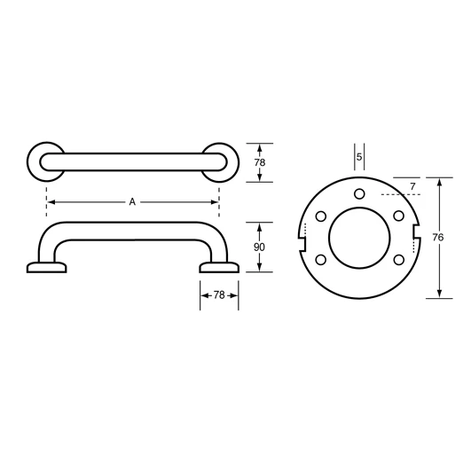 300mm Straight Grab Rail - Image 2