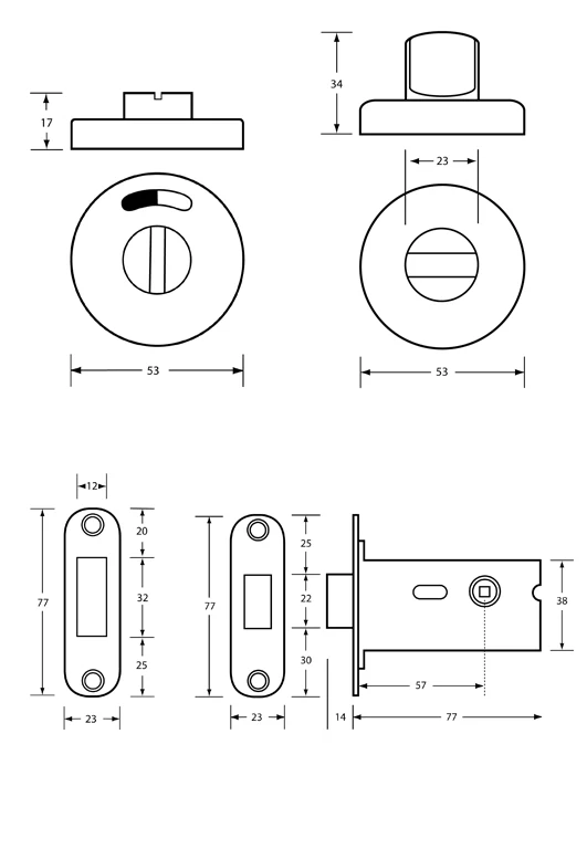 400 Morticed Lock & Indicator Set - Concealed Fix - Image 2