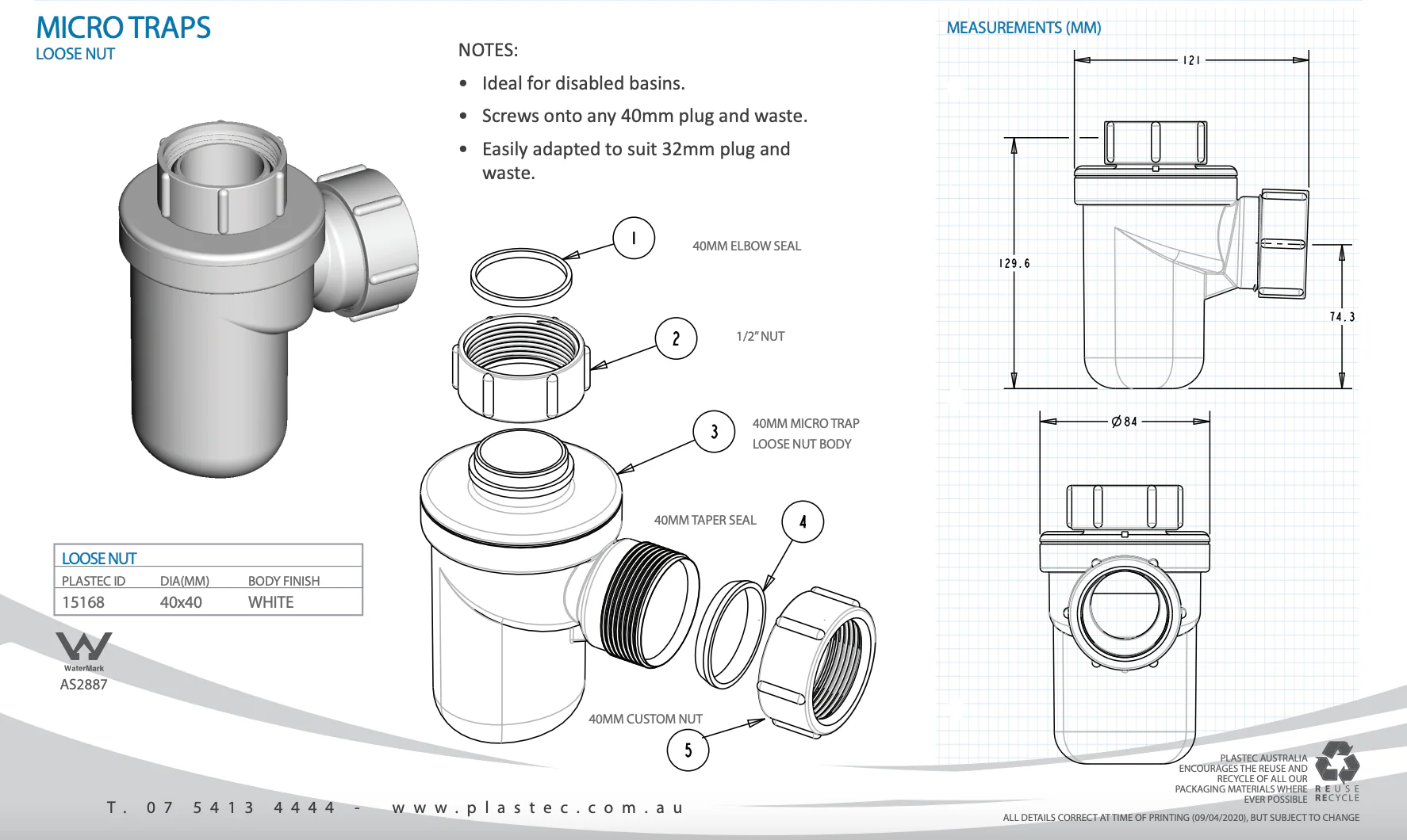 40mm Micro Trap Loose Nut - Image 2