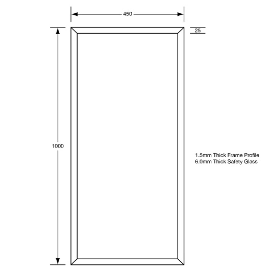 450mmW x 1000mmH Framed Mirror in Designer Black - Image 2