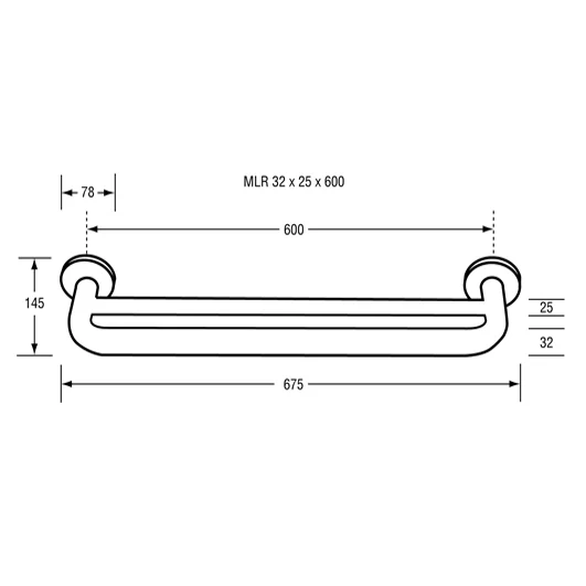 600mm Combined Grab Rail & Towel Rail - Image 2