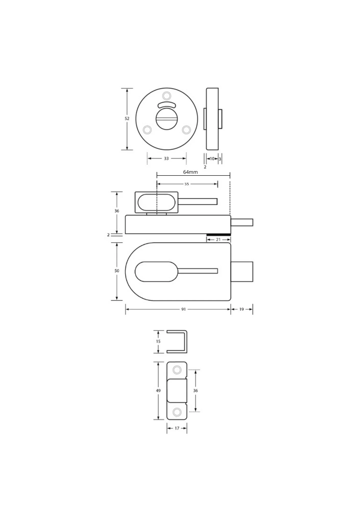 700 Ambulant Lock & Indicator Set - Concealed Fix - Image 3