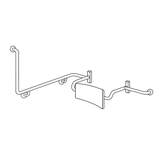 90° Grab Rail & Vandal Proof Backrest Set RH - Image 2