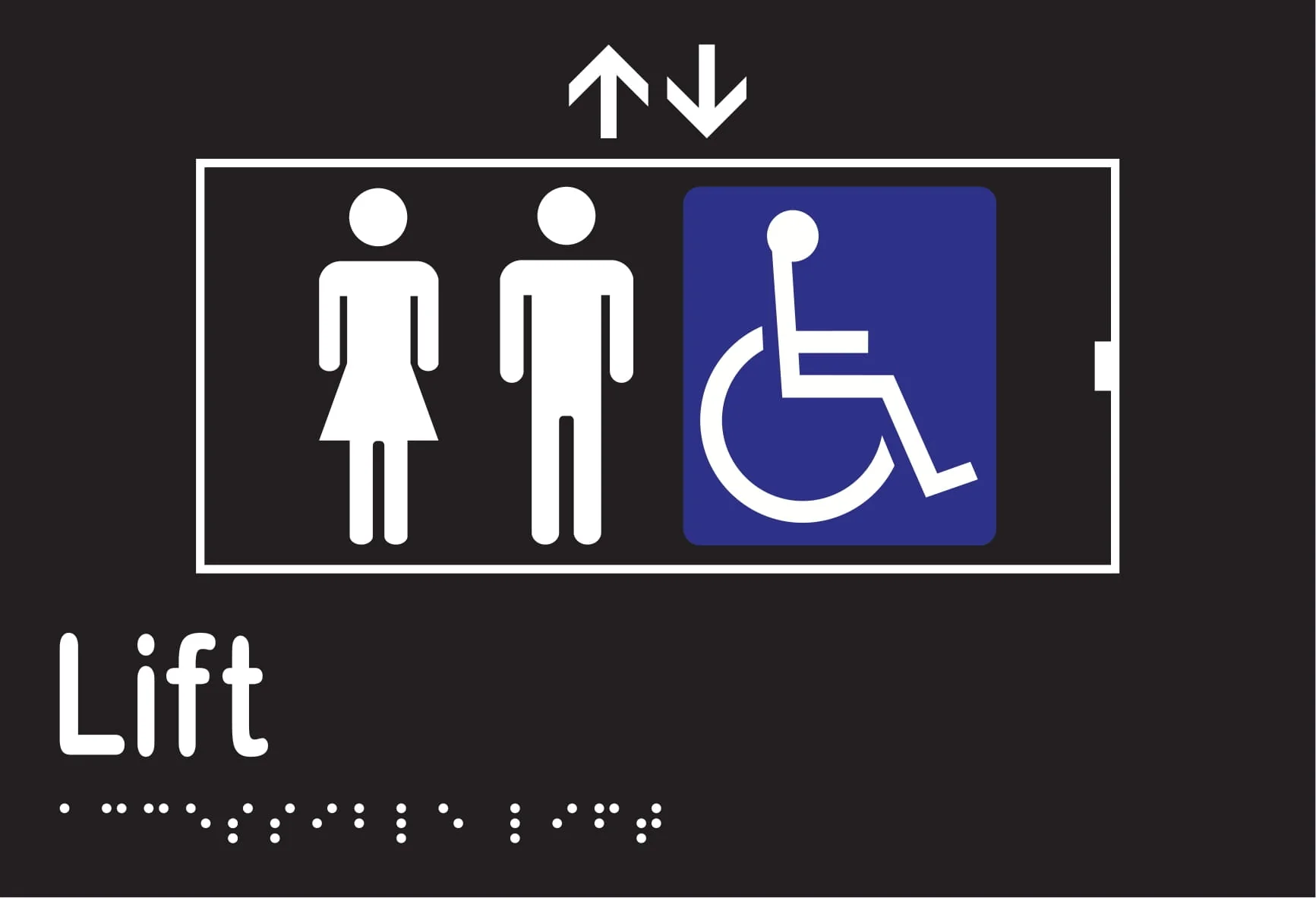 Accessible Lift Braille Sign 220mmW x 150mmH - Image 2