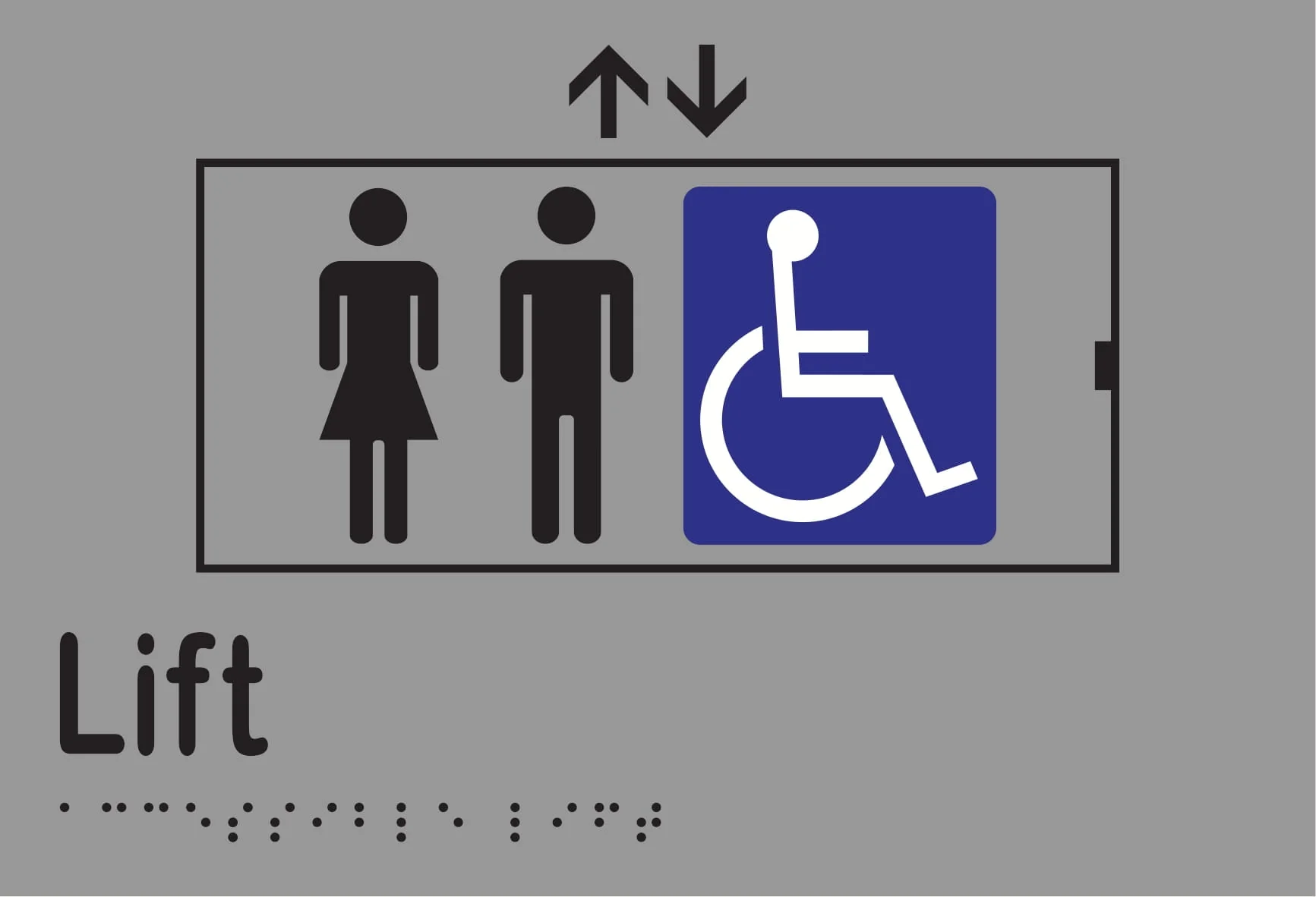Accessible Lift Braille Sign 220mmW x 150mmH - Image 3