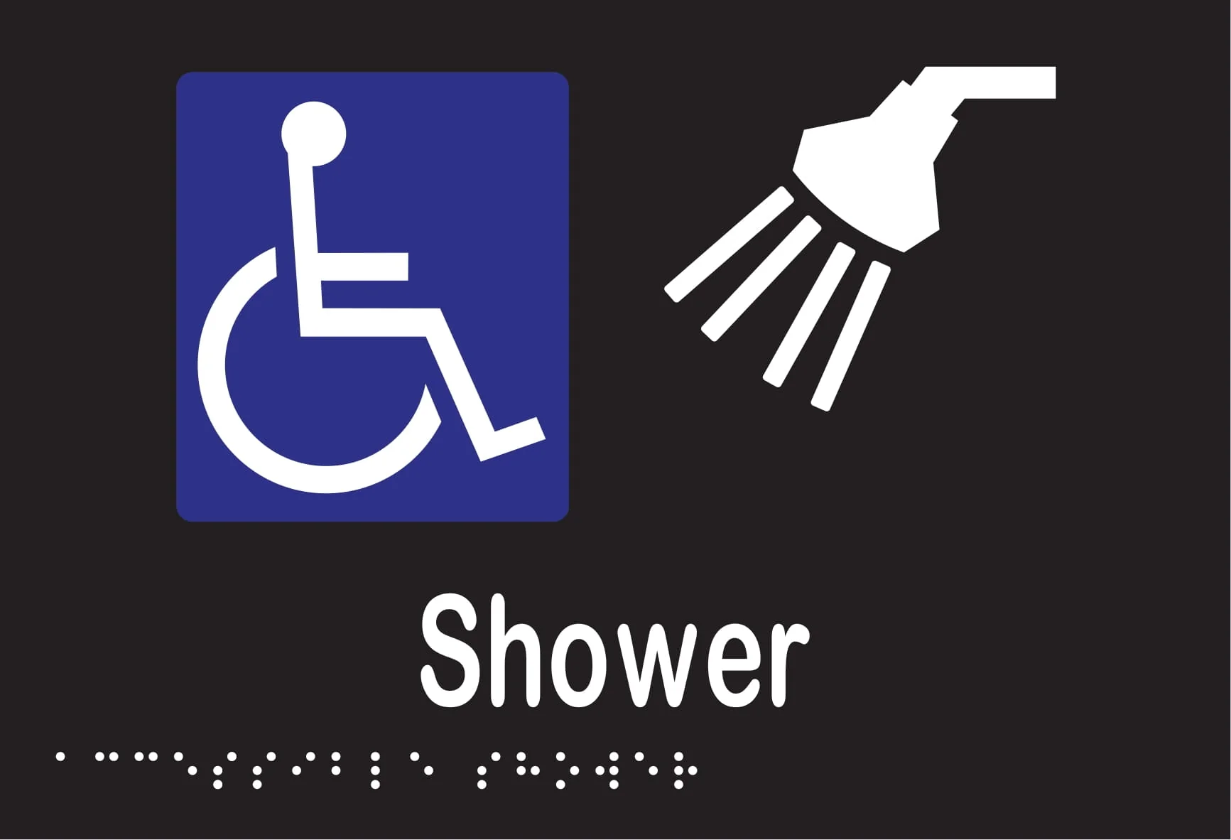 Accessible Shower Braille 220mmW x 150mmH - Image 2