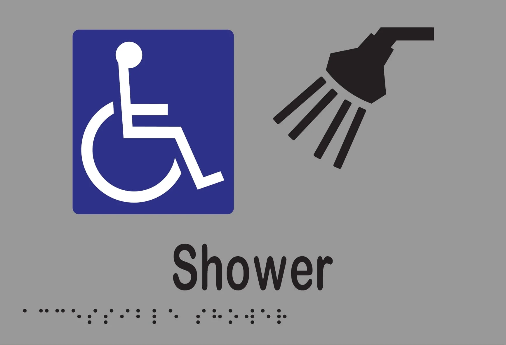 Accessible Shower Braille 220mmW x 150mmH - Image 3