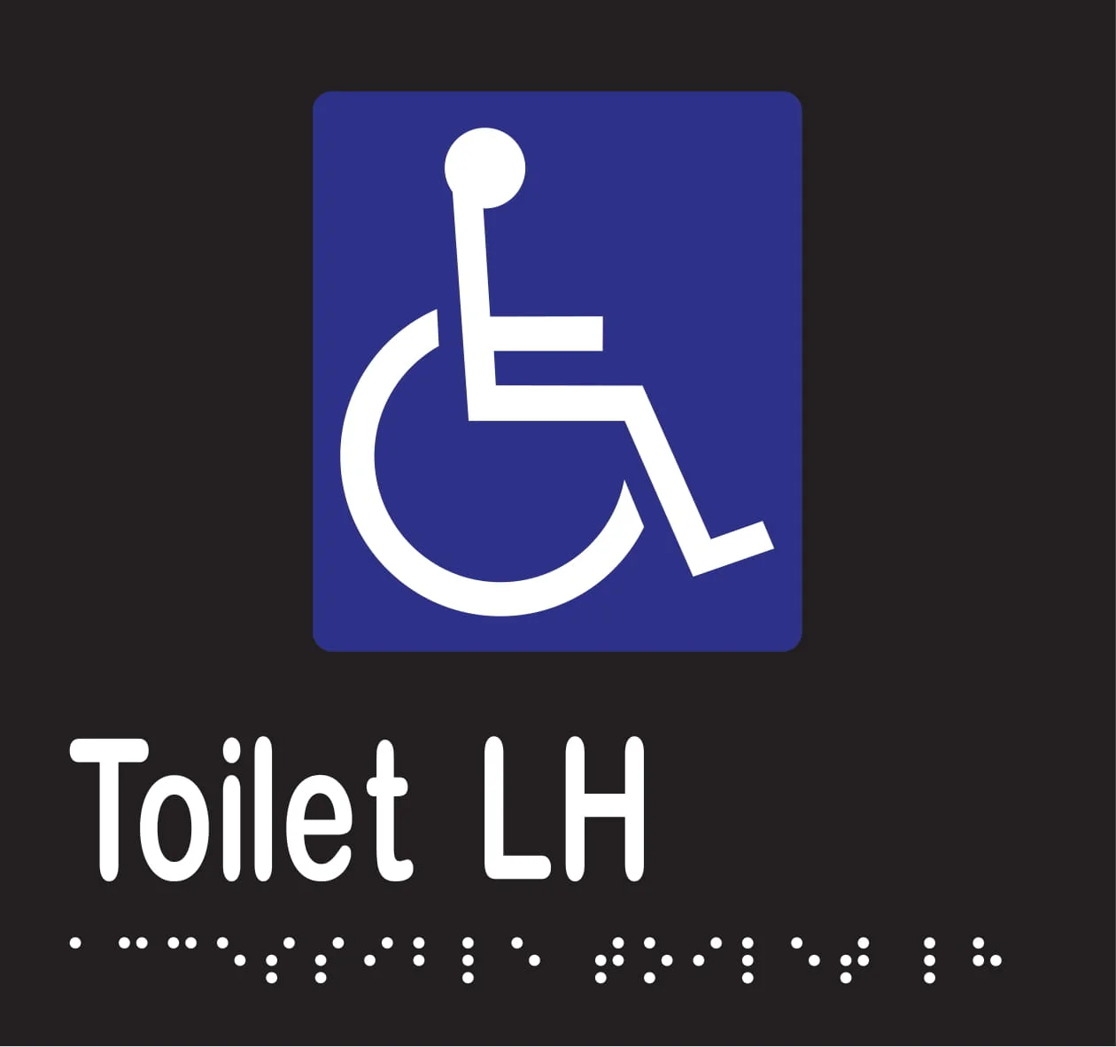 Accessible Toilet LH Braille 160mmW x 150mmH - Image 2