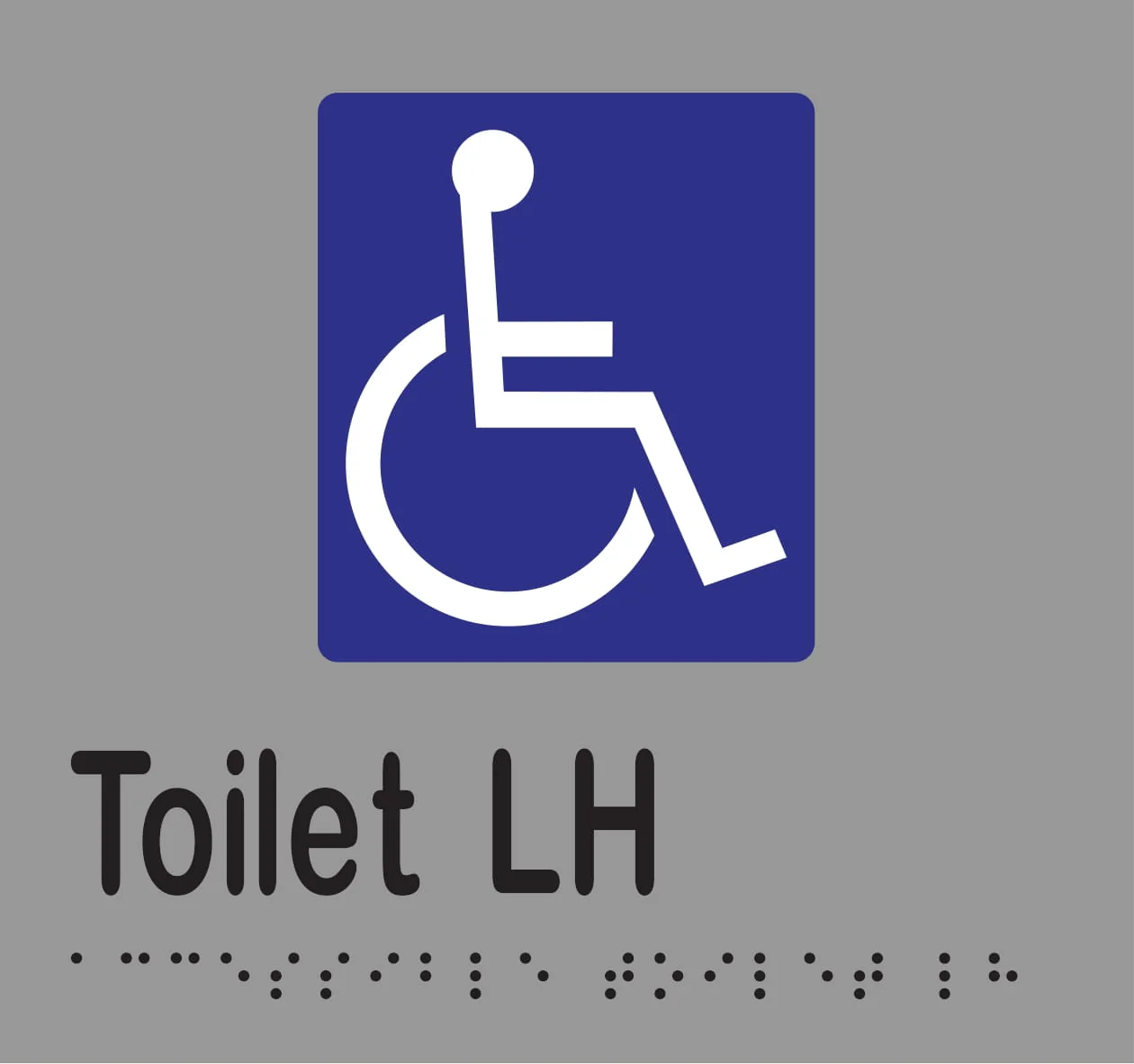 Accessible Toilet LH Braille 160mmW x 150mmH - Image 3