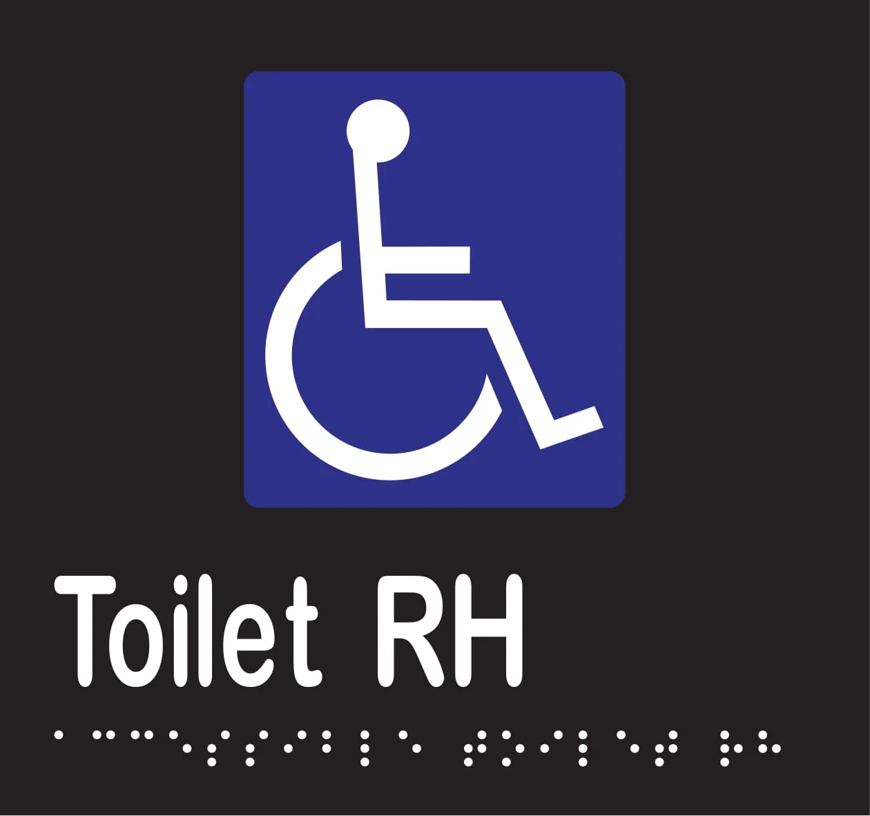 Accessible Toilet RH Braille 160mmW x 150mmH - Image 2
