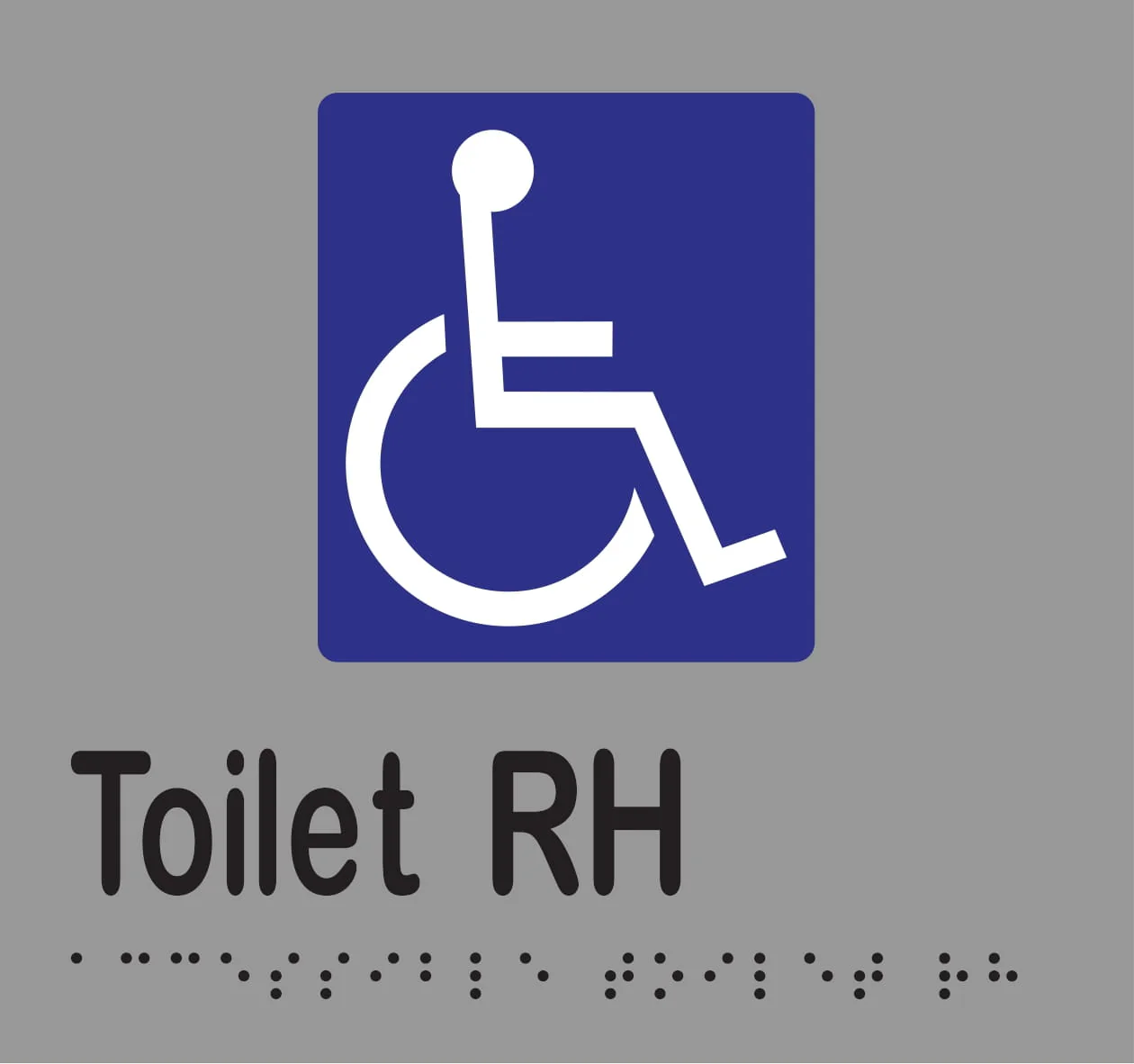 Accessible Toilet RH Braille 160mmW x 150mmH - Image 3