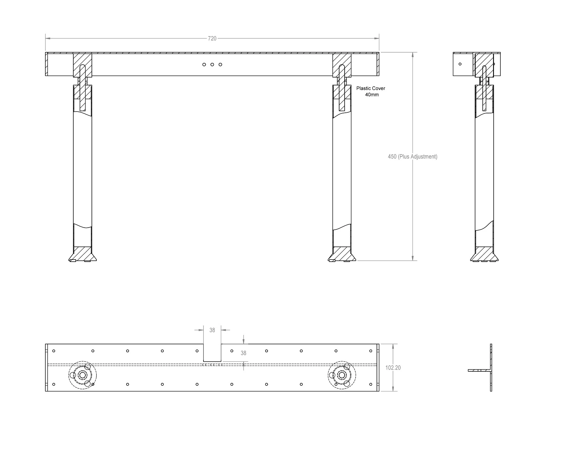 Adjustable Island Bench Seat Bracket - Image 2