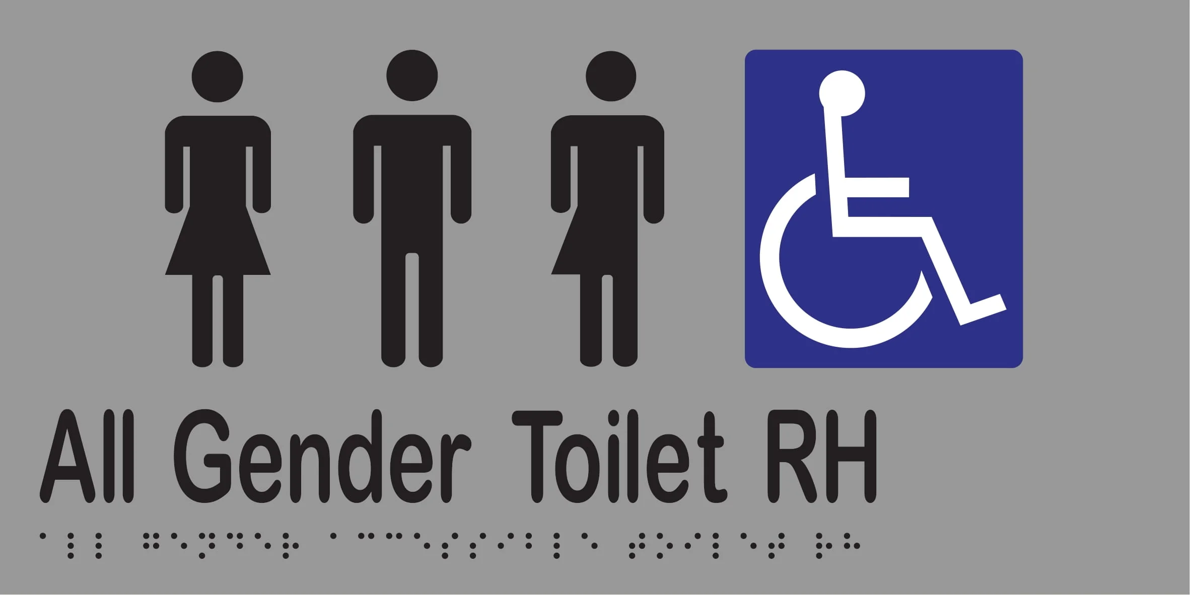 All Gender Accessible Toilet RH 300mmW x 150mmH - Image 3