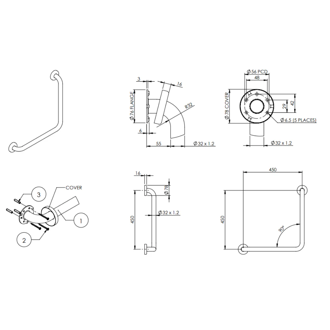 Ambulant Bathroom Kit - Toilet and Grab Rails - Image 3