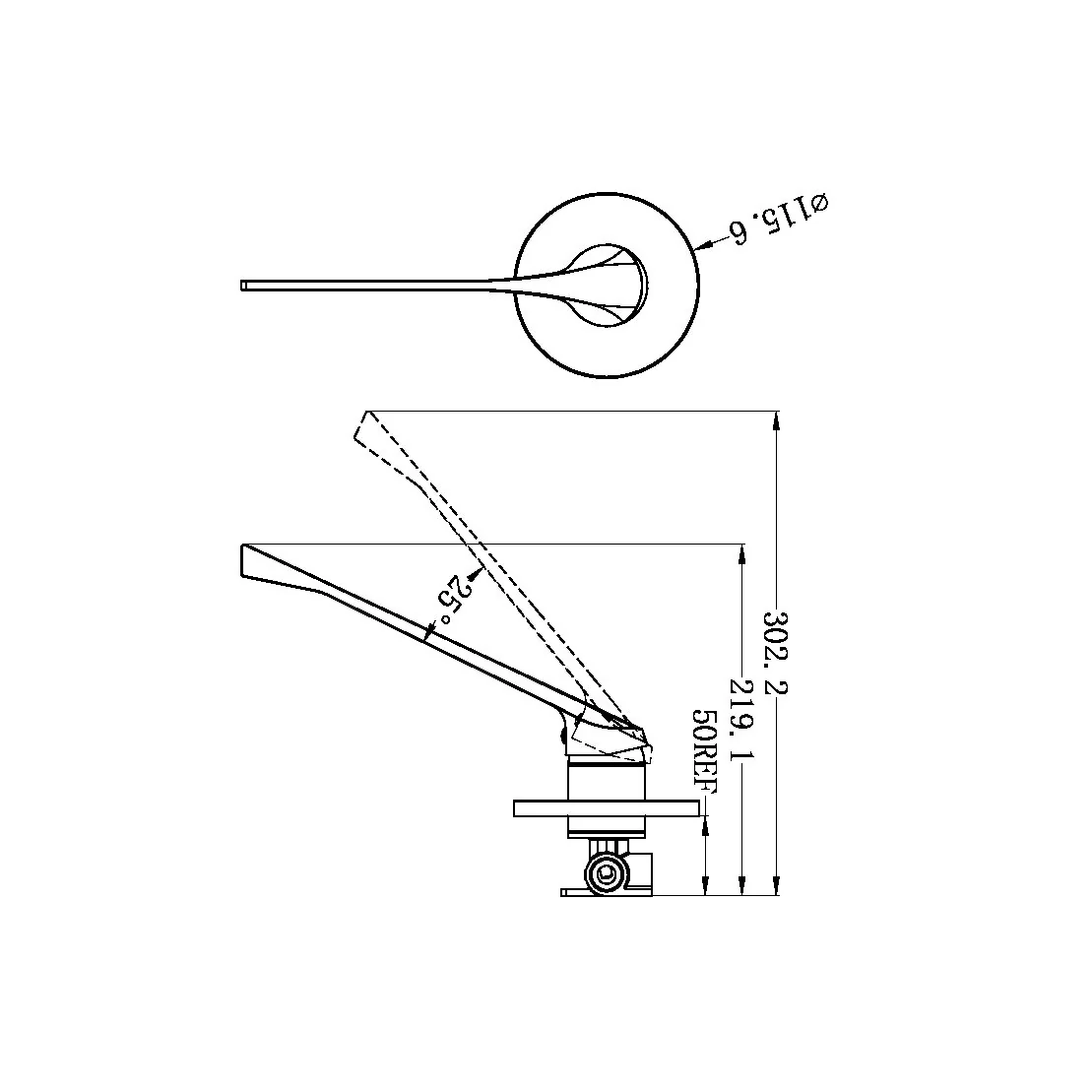Shower Mixer Extended Handle - Image 2