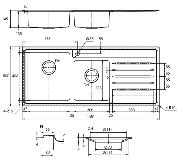 AS 1428.2 Accessible Kitchen Sink – Double Bowl with Drainer for NDIS, SDA & Aged Care | Paco Jaanson - Image 3