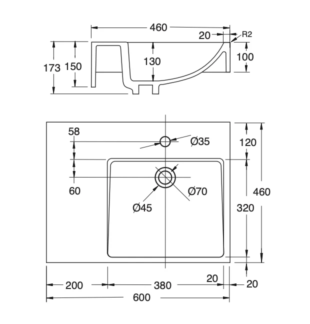 Assisted Living Wall Hung Basin - Left or Right Hand Bowl - NDIS/SDA - Image 3