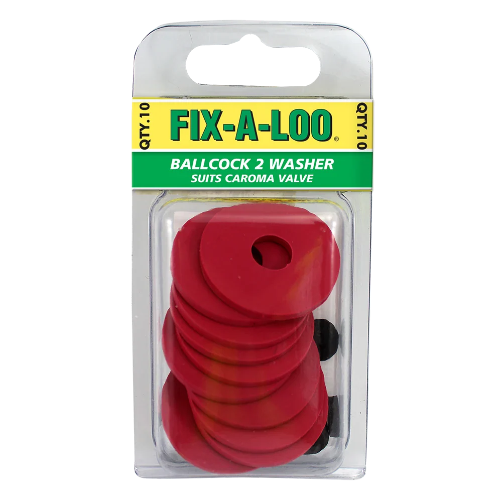 Ballcock Washer #2 – Red – Suits Caroma Cisterns 1995 to 2005 Pack of 10 - Image 2