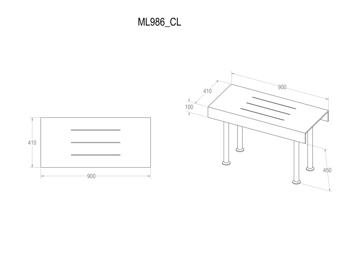 Bench Seat in Compact Laminate - Image 2
