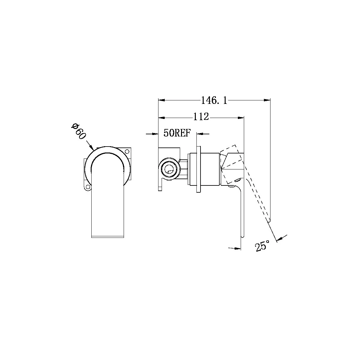 Bianca Shower Mixer 60mm Plat - Image 8