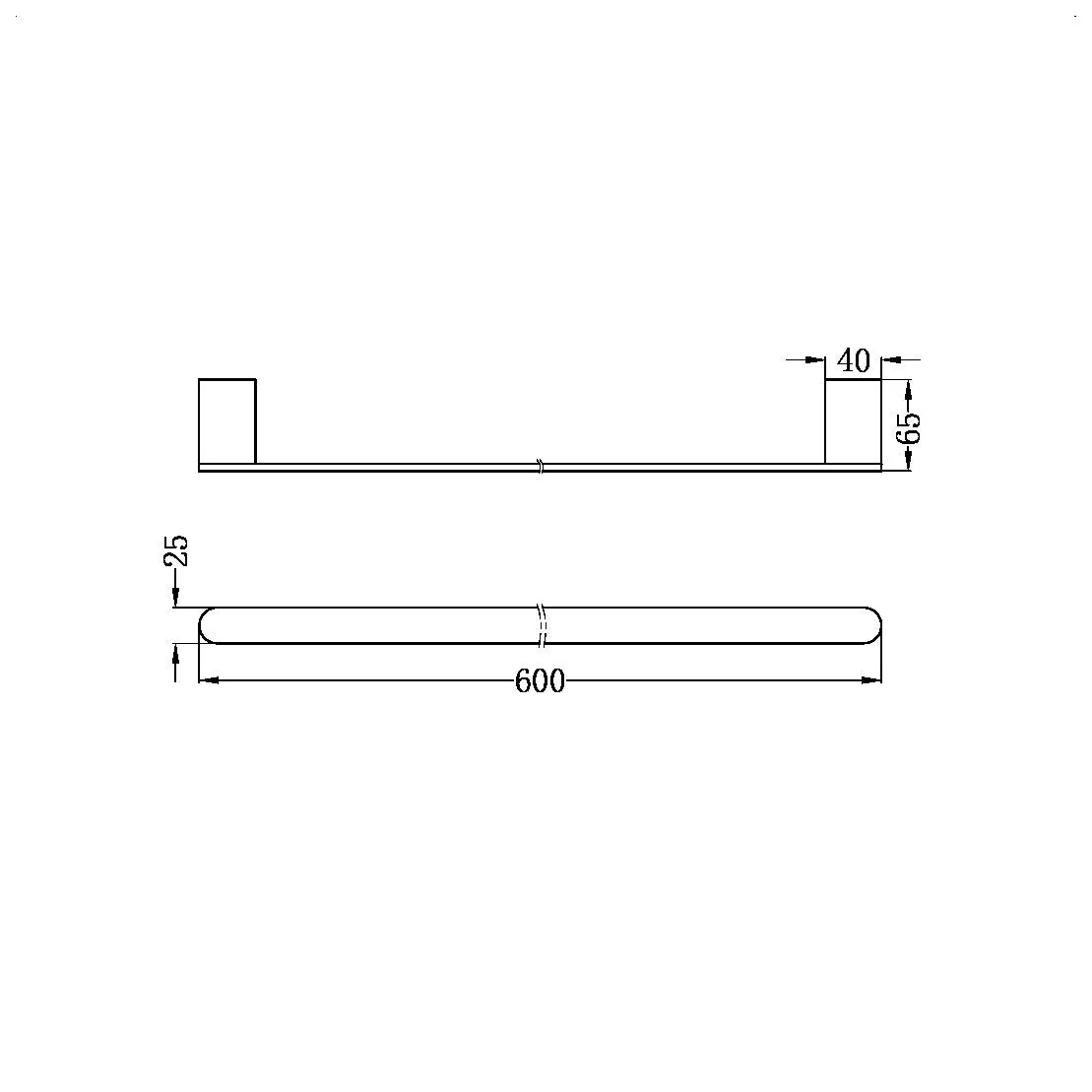 Bianca Single Towel Rail 800mm - Image 7