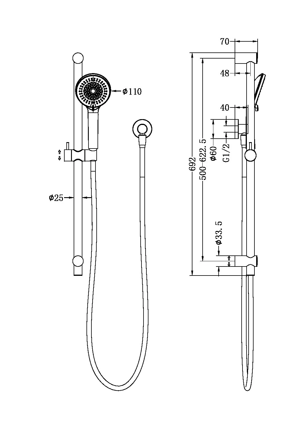 Builder Budget Shower Rail - Image 2