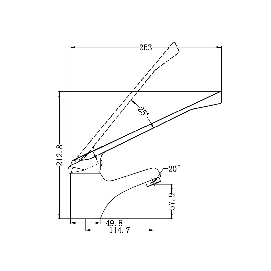 Care Basin Mixer Extended Handle - Image 2