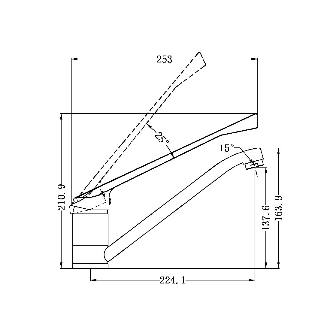 Care Sink Mixer Extended Handle - Image 2