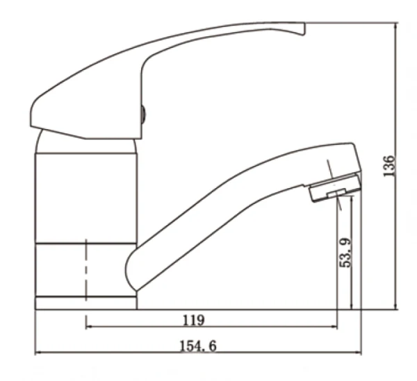 Classic Swivel Basin Mixer (100MM Spout) - Image 2
