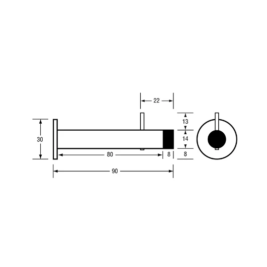 Coat Hook with Bumper in Satin Stainless Steel - Image 2