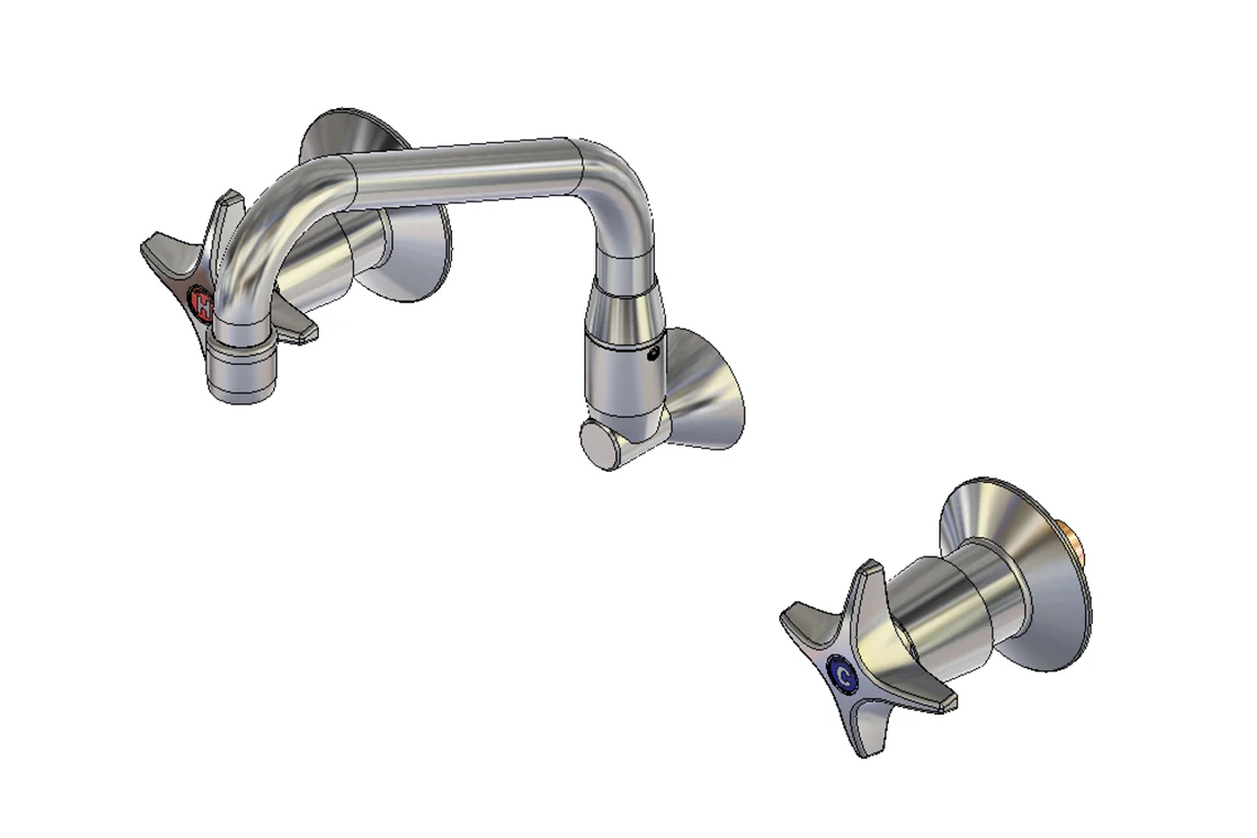 Concealed Spindle Recess Set with SP110 Swivel Aerated Spout - Image 2