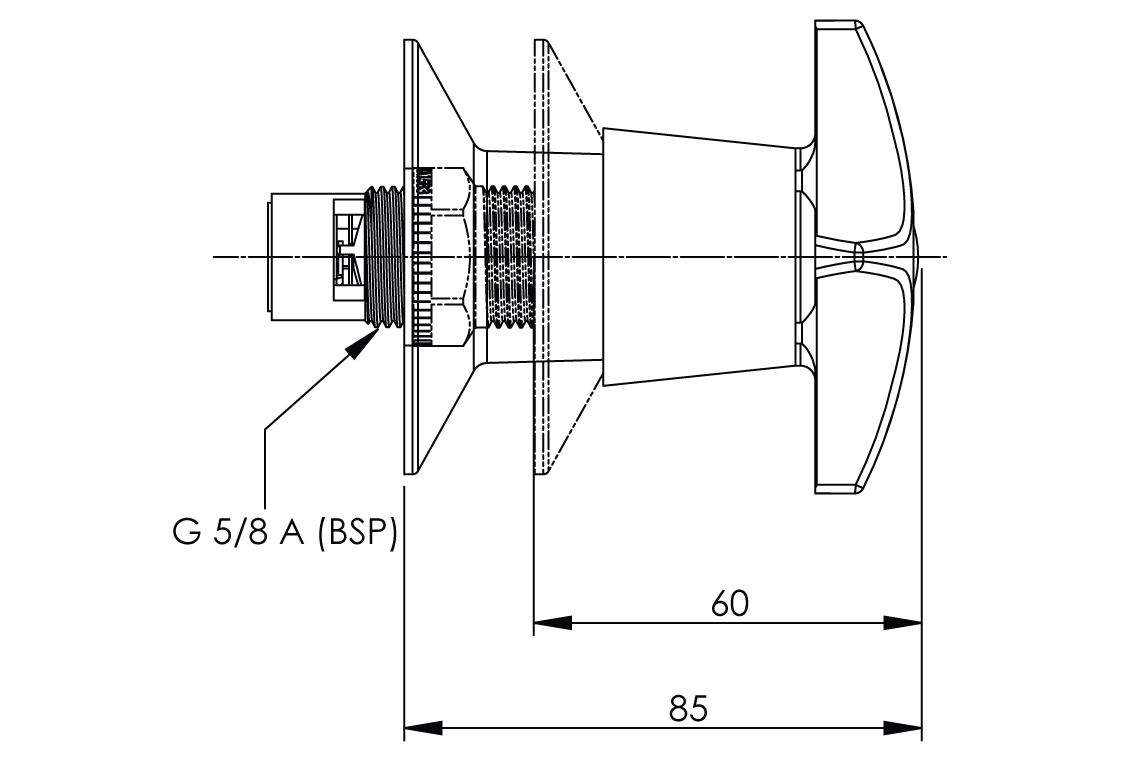 Concealed Spindle Recess Adaptor (Wall Top Assembly) - Image 3