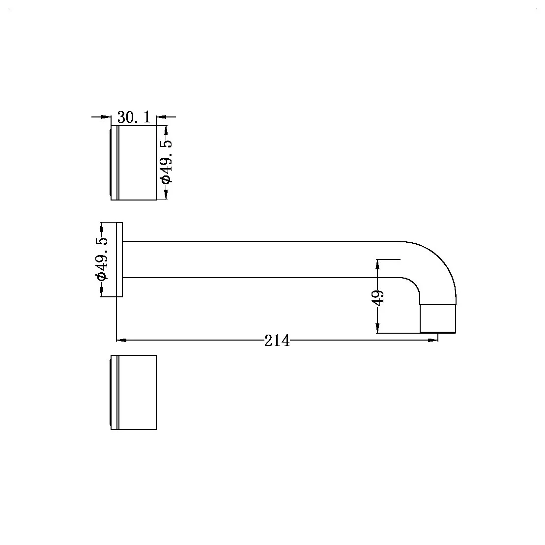 Kara Wall Basin Set 217mm Spout - Image 6