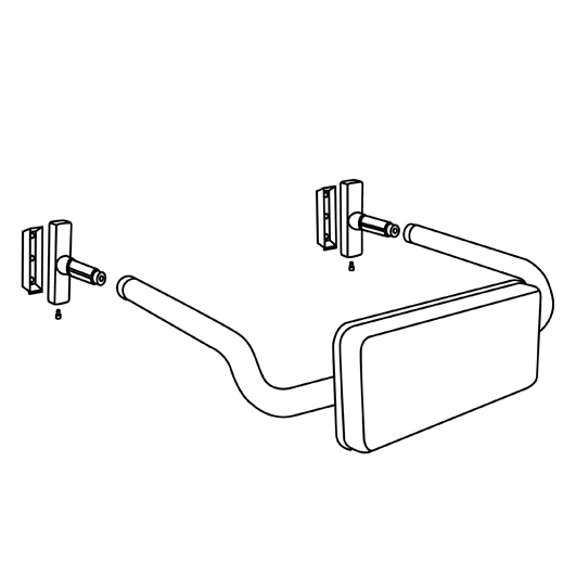 Curved Rail Padded Backrest in Designer Black - Image 3