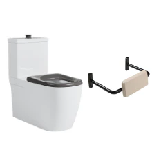 NDIS Disabled Back to Wall Rimless Toilet - 200kg Rated with Grey Seat - Image 12