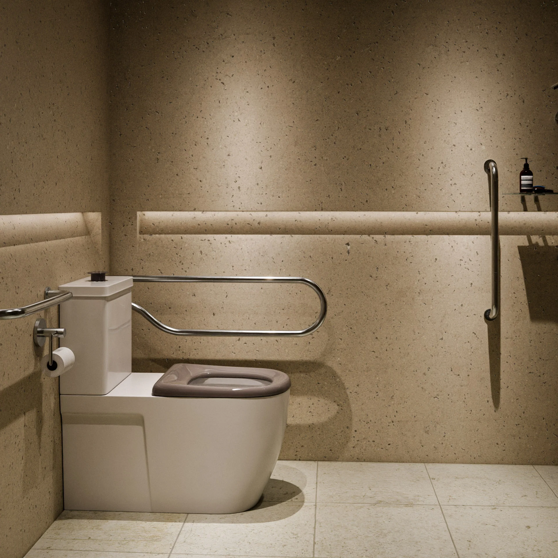 NDIS Disabled Back to Wall Rimless Toilet - 200kg Rated with Grey Seat - Image 3
