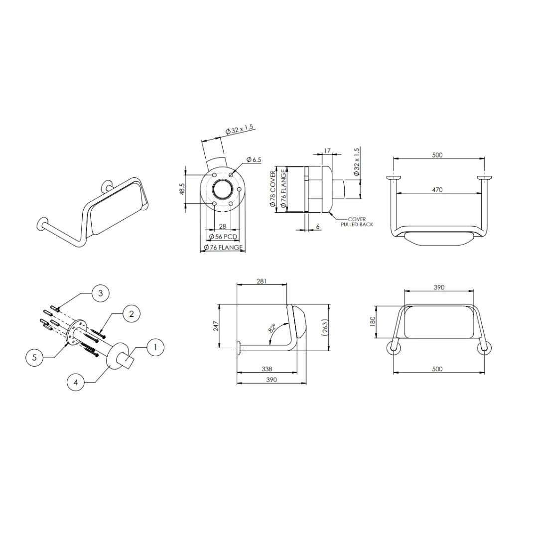Disabled Bathroom Kit - Toilet, Backrest and Grab Rails - Image 4