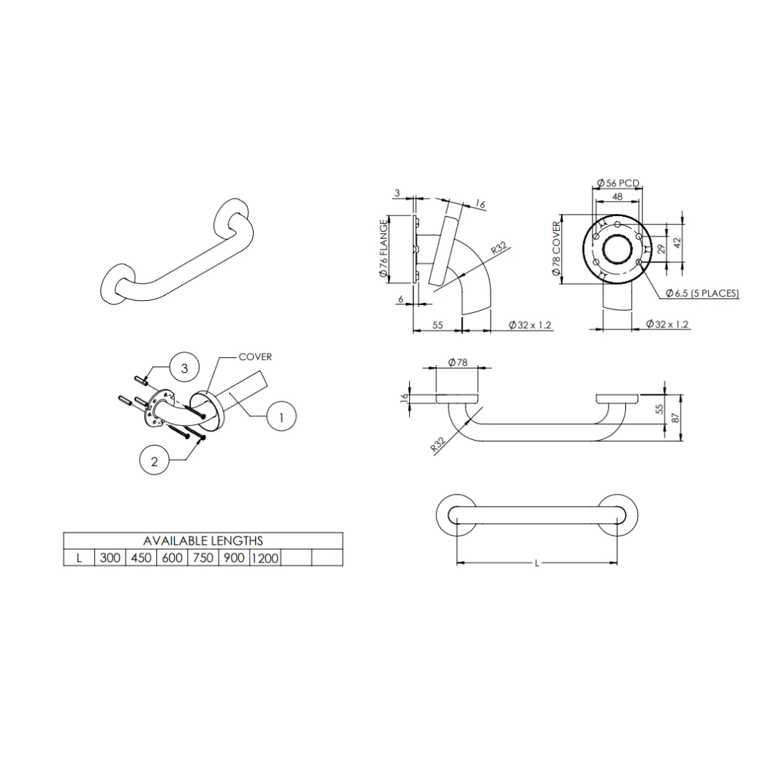 Disabled Bathroom Kit - Toilet, Backrest and Grab Rails - Image 6
