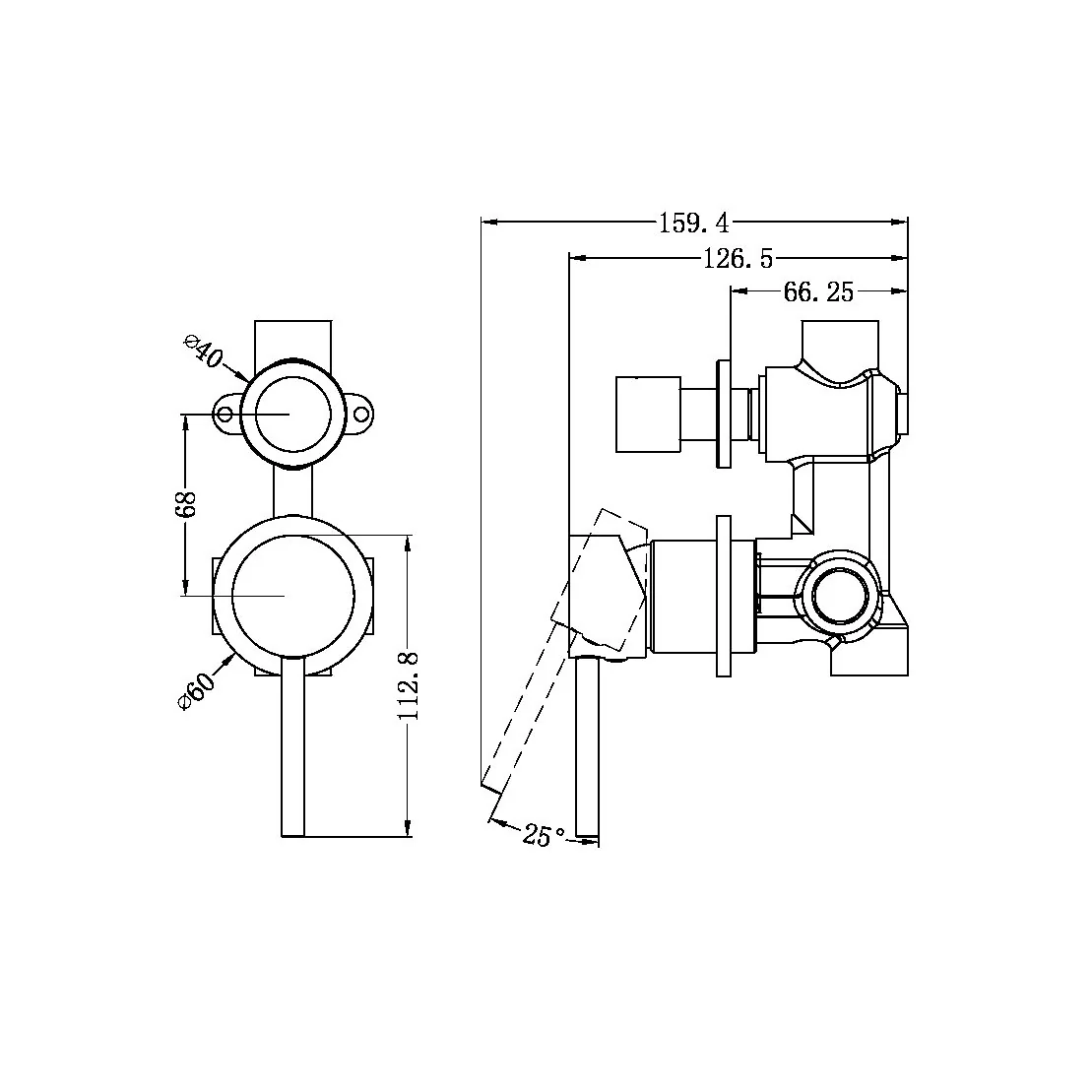 Dolce Shower Mixer With Divertor Separate Back Plate - Image 6