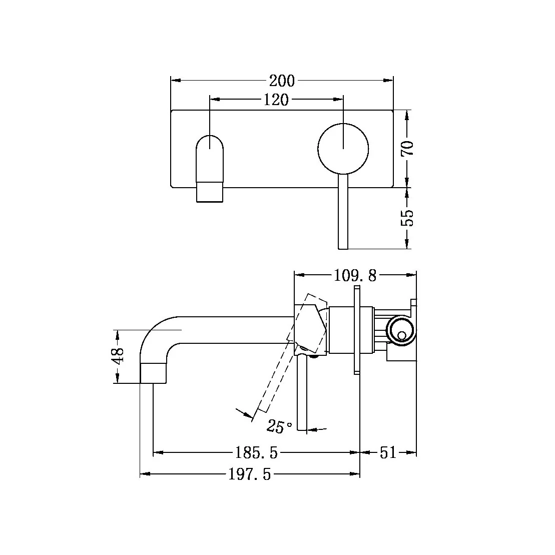 Dolce Wall Basin/bath Mixer - Image 7